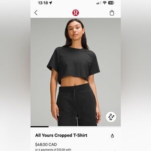 Lululemon All yours cropped tee PINK